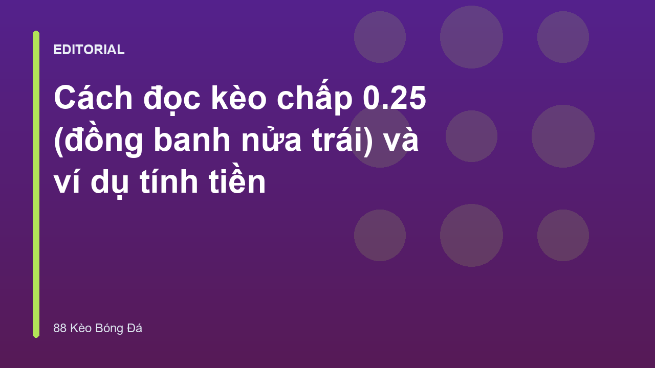 Minh họa cách đọc kèo chấp 0.25 trong bóng đá